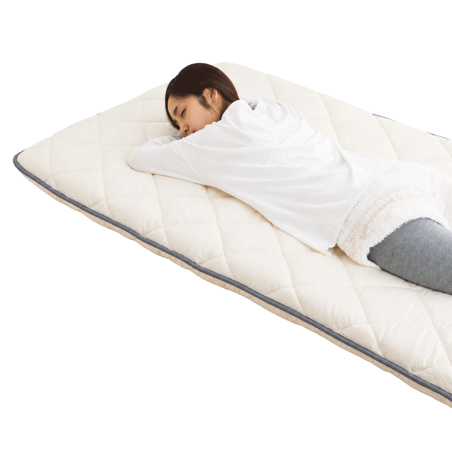 Model resting on HIMARI in a side posture